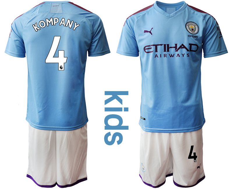 Youth 2019-2020 club Manchester City home #4 blue Soccer Jerseys